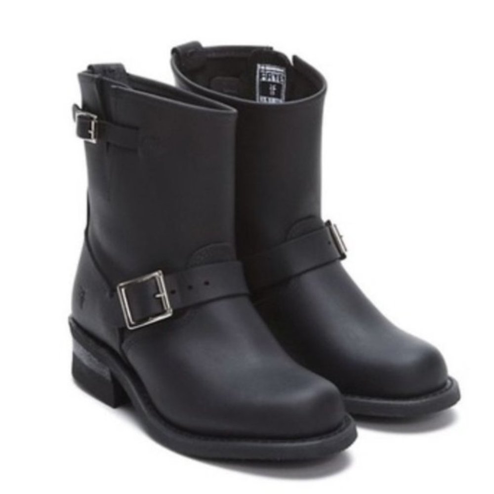 FRYE black engineer leather boys boots size 4